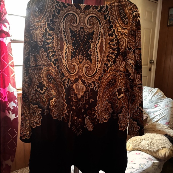 Zac & Rachel Brown Paisley Blouse - Picture 2 of 5